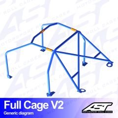 Roll Cage Renault Megane (Phase 3) 3-doors Hatchback FULL CAGE V2