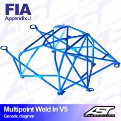 Roll Cage Renault Megane (Phase 3) 3-doors Hatchback MULTIPOINT WELD IN V5