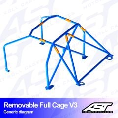 Roll Cage TOYOTA MR-2 (W30) 2-doors Roadster REMOVABLE FULL CAGE V3