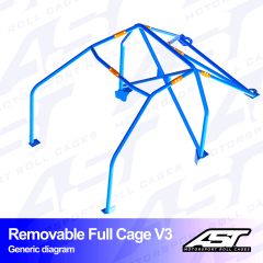 Roll Cage TOYOTA MR-2 (W30) 2-doors Roadster REMOVABLE FULL CAGE V3