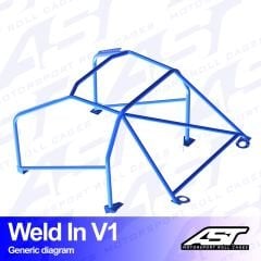 Roll Cage HONDA Civic Coupe (EJ1/EJ2) 2-door Coupe WELD IN V1