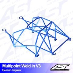 Roll Cage TOYOTA MR-2 (W30) 2-doors Roadster MULTIPOINT WELD IN V3