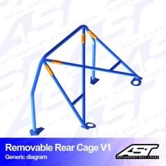 Roll Bar VOLVO 142 2-door Coupe REMOVABLE REAR CAGE V1
