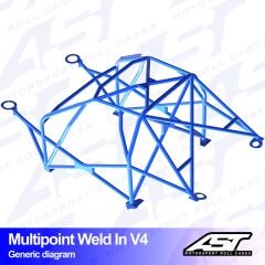 Roll Cage HONDA CRX (EF/ED/EE) 3-door Coupe MULTIPOINT WELD IN V4