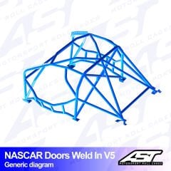 Roll Cage BMW (E46) 3-Series 4-doors Sedan RWD WELD IN V5 NASCAR-door for drift