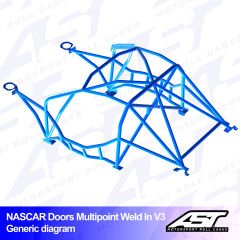 Roll Cage BMW (E46) 3-Series 4-doors Sedan RWD MULTIPOINT WELD IN V3 NASCAR-door for drift