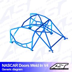 Roll Cage BMW (E46) 3-Series 3-doors Compact RWD WELD IN V4 NASCAR-door for drift