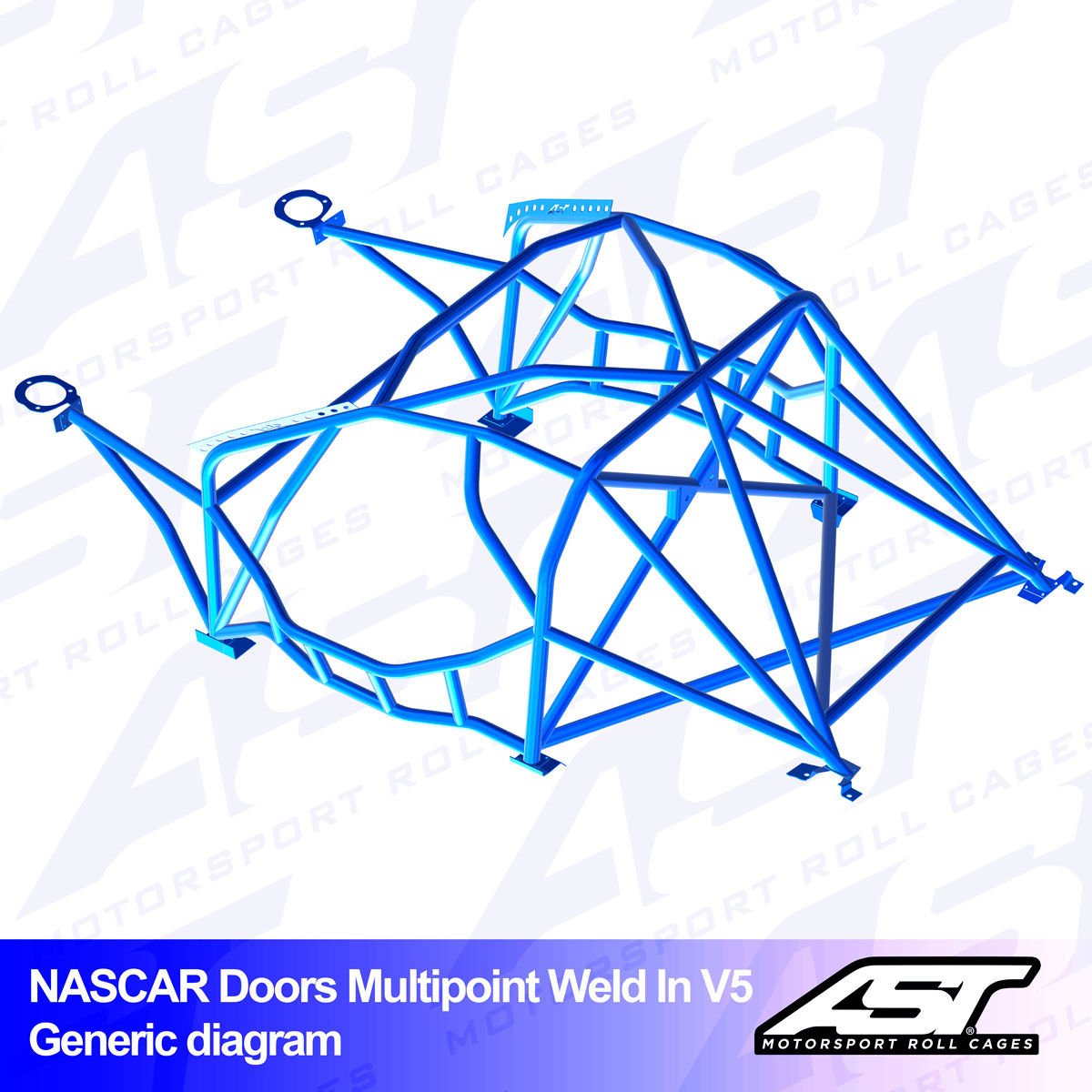 Roll Cage BMW (F87) 2-Series 2-doors Coupe RWD MULTIPOINT WELD IN V5 NASCAR-door for drift