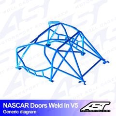 Roll Cage MAZDA RX-8 (SE3P) 4-doors Coupe WELD IN V5 NASCAR-door for drift