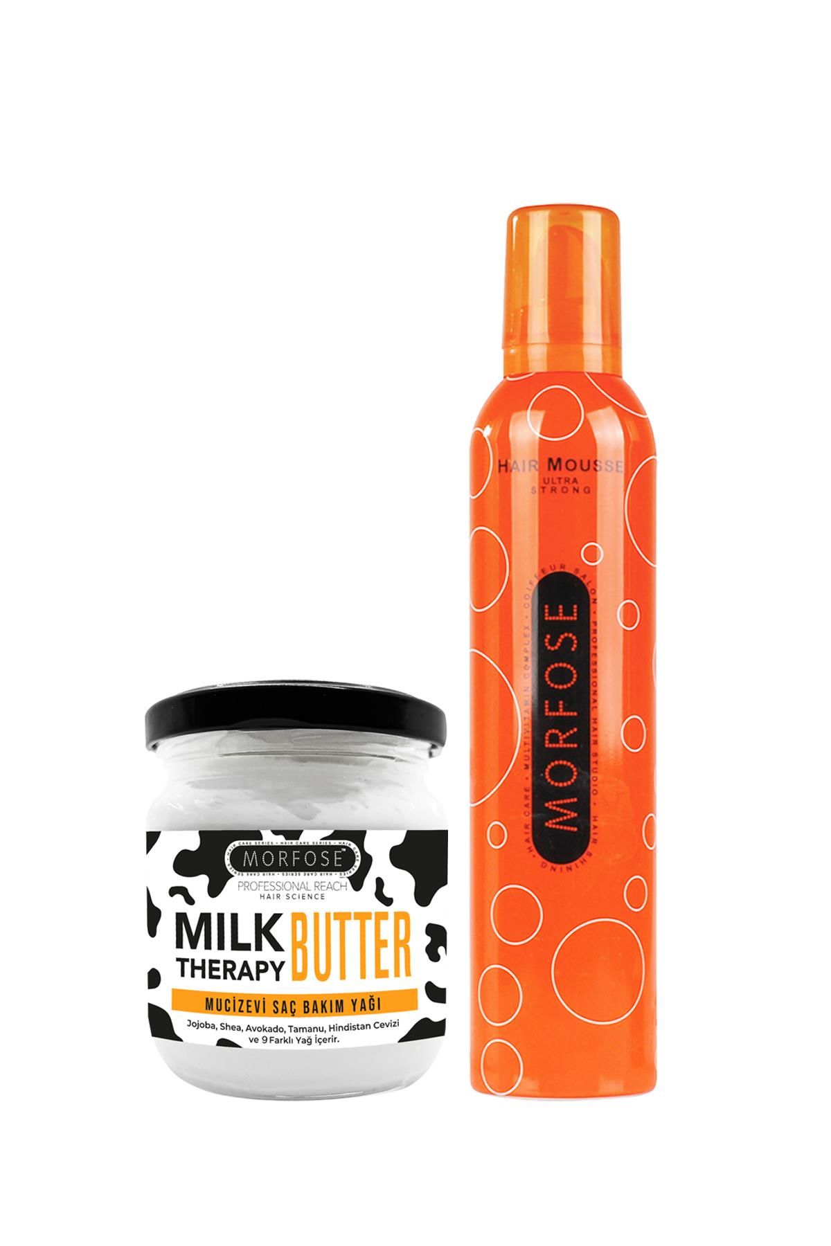 Morfose Milk Therapy Butter + Morfose 350 ML Ultra Strong Saç Köpüğü