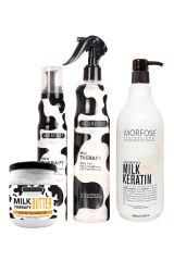Morfose Milk Keratin Sütü Şampuanı 4'lü Saç Bakım ve Şekillendirme Seti