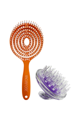 Oval Saç Fırçası+ Saç Derisine Masaj Yapan Şampuan Tarağı