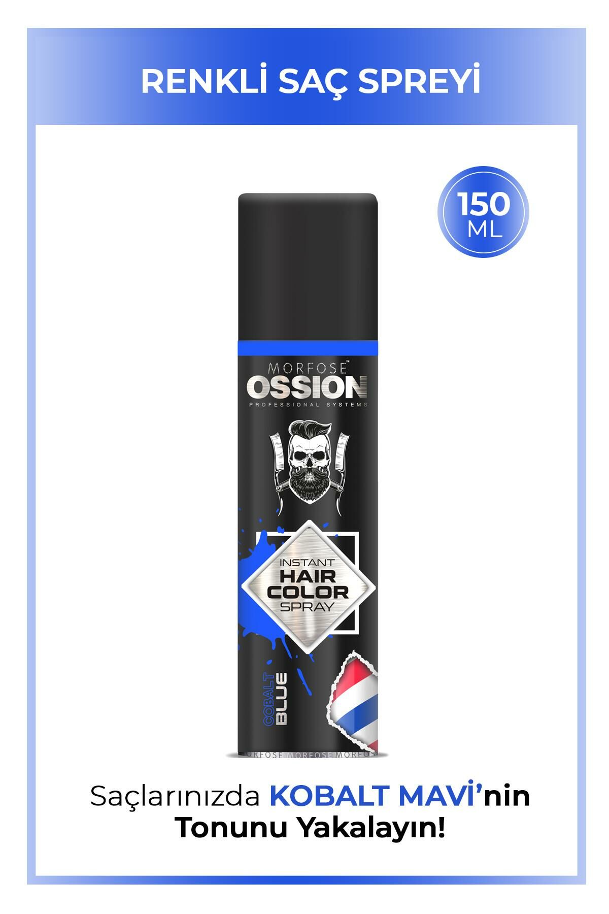 Ossion Premium Barber Line Mavi Renkli Saç Spreyi 150 ml