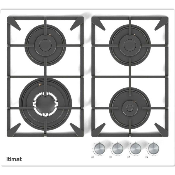 İtimat OCW-K-4050 Wok Bekli Döküm Izgaralı Ankastre Cam Ocak - Beyaz