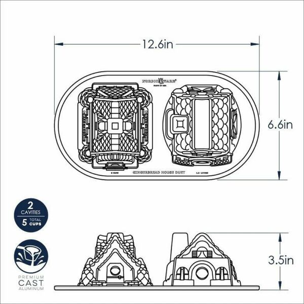 Nordicware 86748 İkili Ev Kek Kalıbı