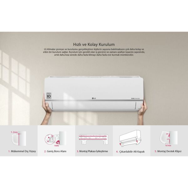 Lg S3-M12JA2FA Dual Plus 12000 Btu Wifi R32 Gaz A++ İnverter Klima