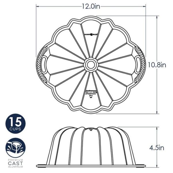 Nordicware 50077 60. Yıl Özel Bundt Kek Kalıbı - 12 Cup