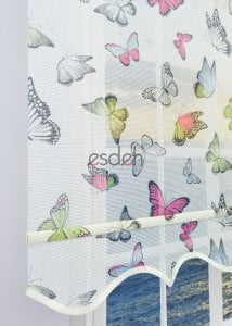 Kelebek Desenli Tül Stor Perde - Kız Çocuk Odası Perdesi
