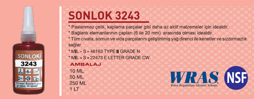 Sonlok 3243 Civata Sabitleyici 50 gr