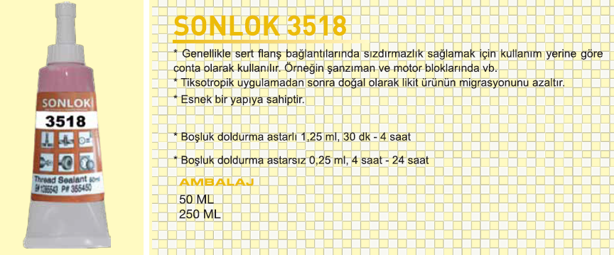 Sonlok 3518 Sıvı Conta 50 gr
