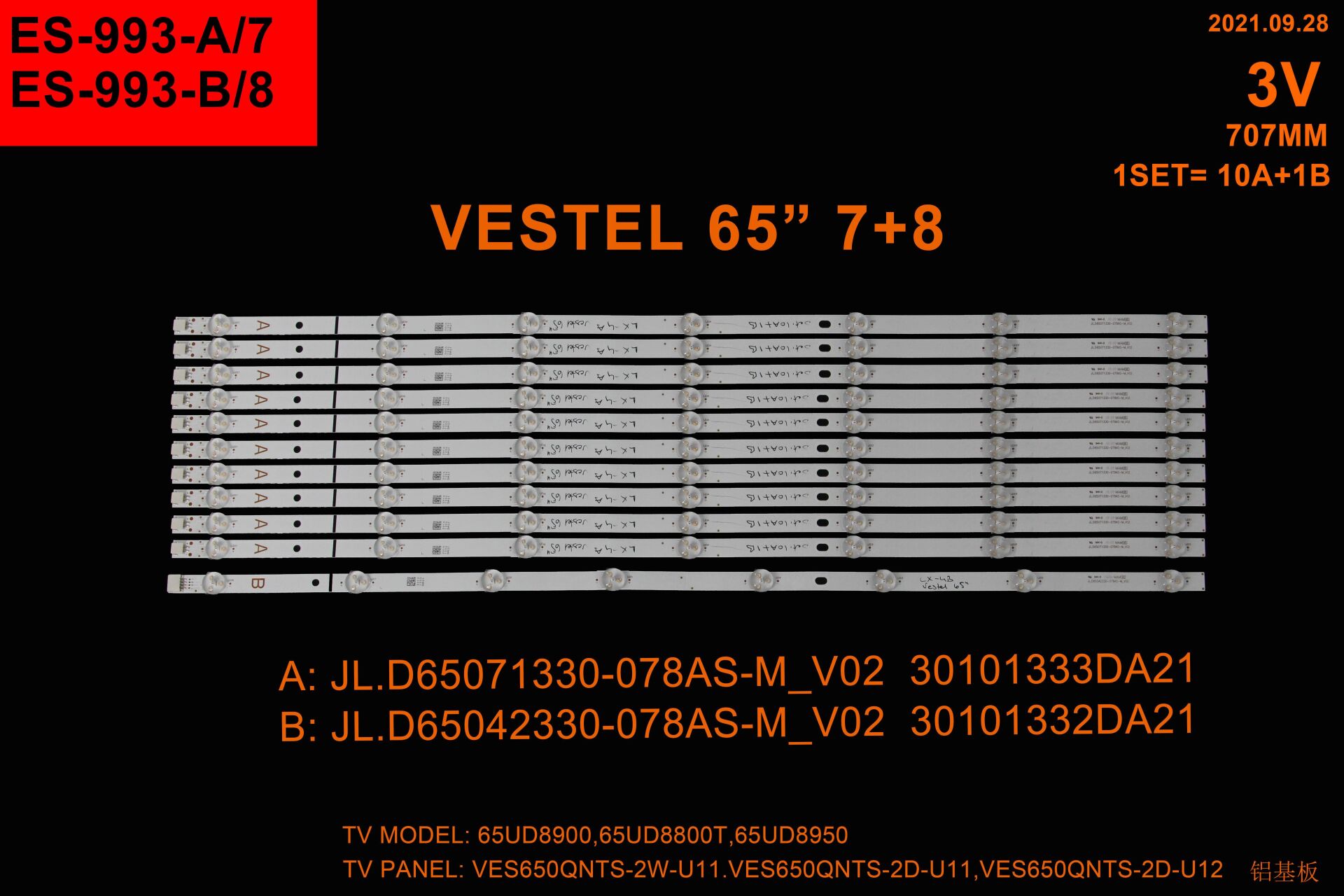 LCD LED-2363 TAKIM 11 Lİ-65UD8900-65UD8950-65UD8800-65R7040U-ES-993-WİNKEL