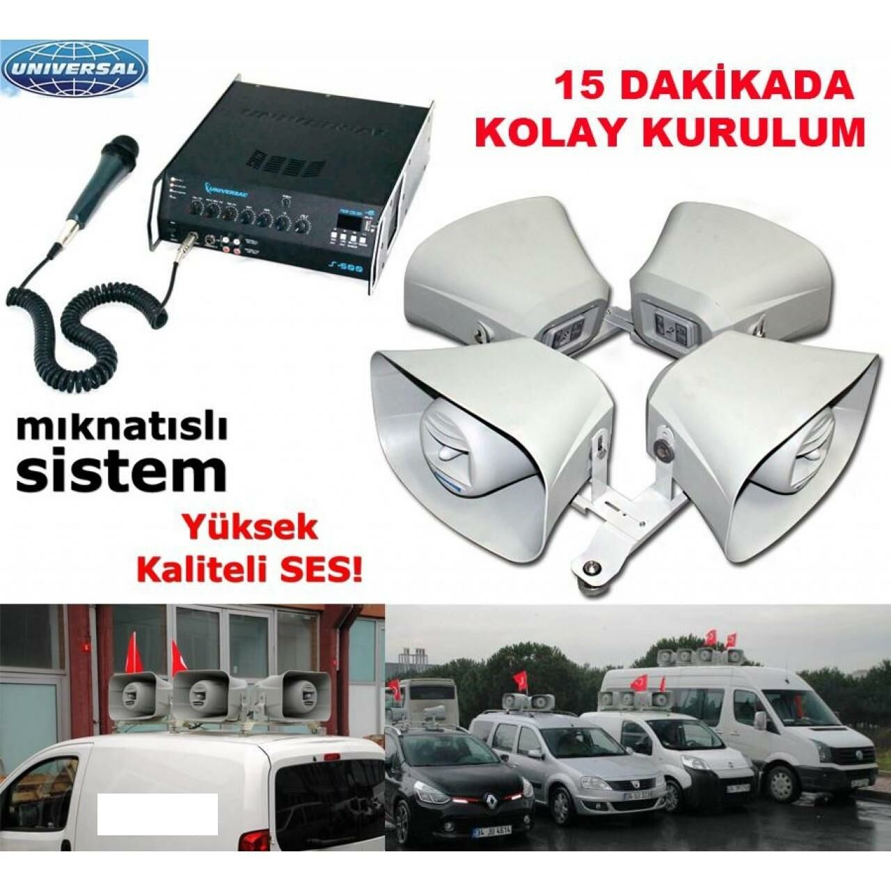 UNIVERSAL AQUA 200 20CM MIKNATISLI ARAÇ ÜSTÜ KOMPLE 4 LÜ SEÇİM SİSTEMİ