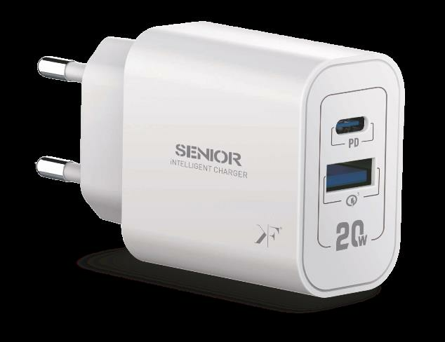 SENIOR TH-128 20 WATT USB + TYPE-C ÇİFT ÇIKIŞ EV TİPİ ŞARJ BAŞLIK