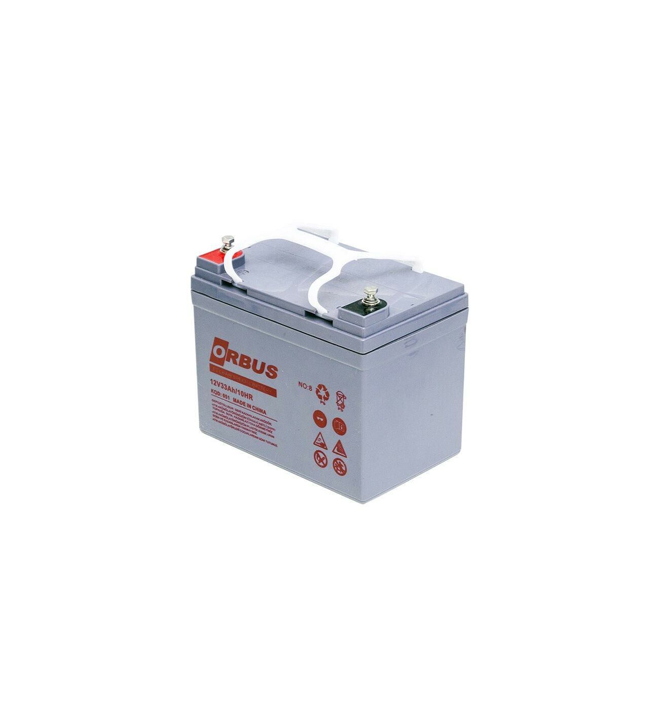 12 VOLT 33 AMPER JEL ENGELLİ SANDALYE AKÜSÜ ORBUS 190*130*167 mm.11 kg.