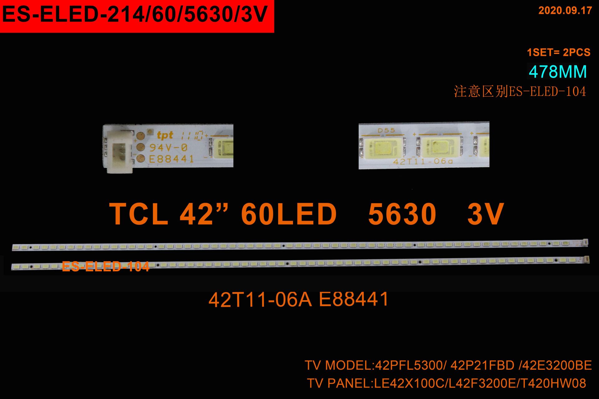 LCD LED-2268 2 Lİ ÇUBUK-42LV3550-42LV3400-42LV550-ELED214-WİNKEL