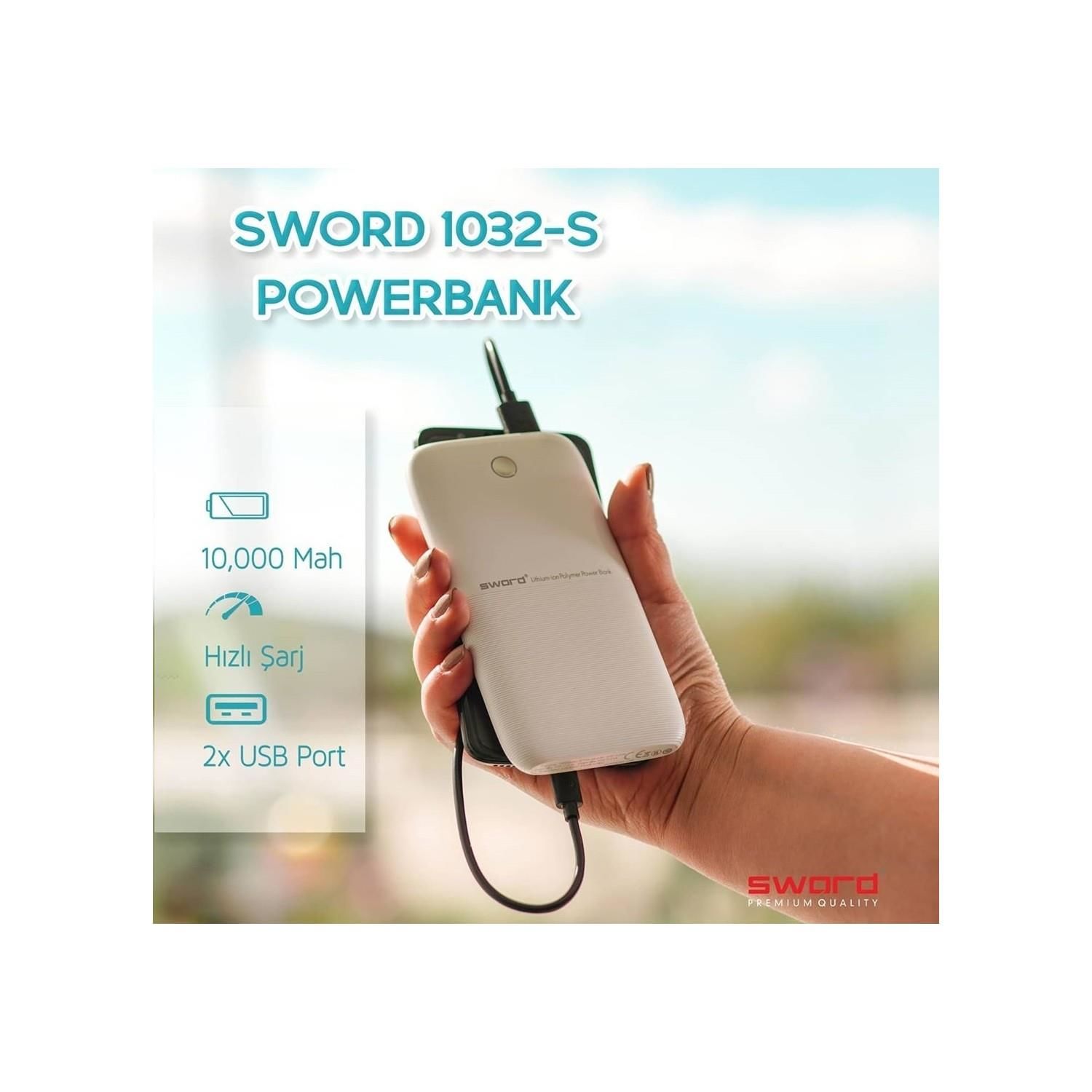 Sword 1032S Powerbank 10.000mAH - Beyaz