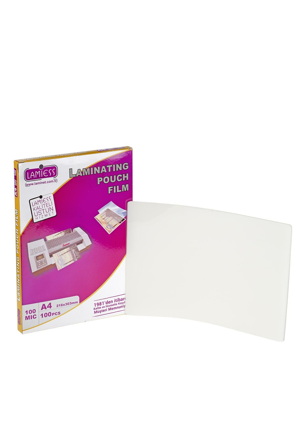 Lamiess A-4 100 Mıc.Polyester Laminasyon Filmi 100'Lü