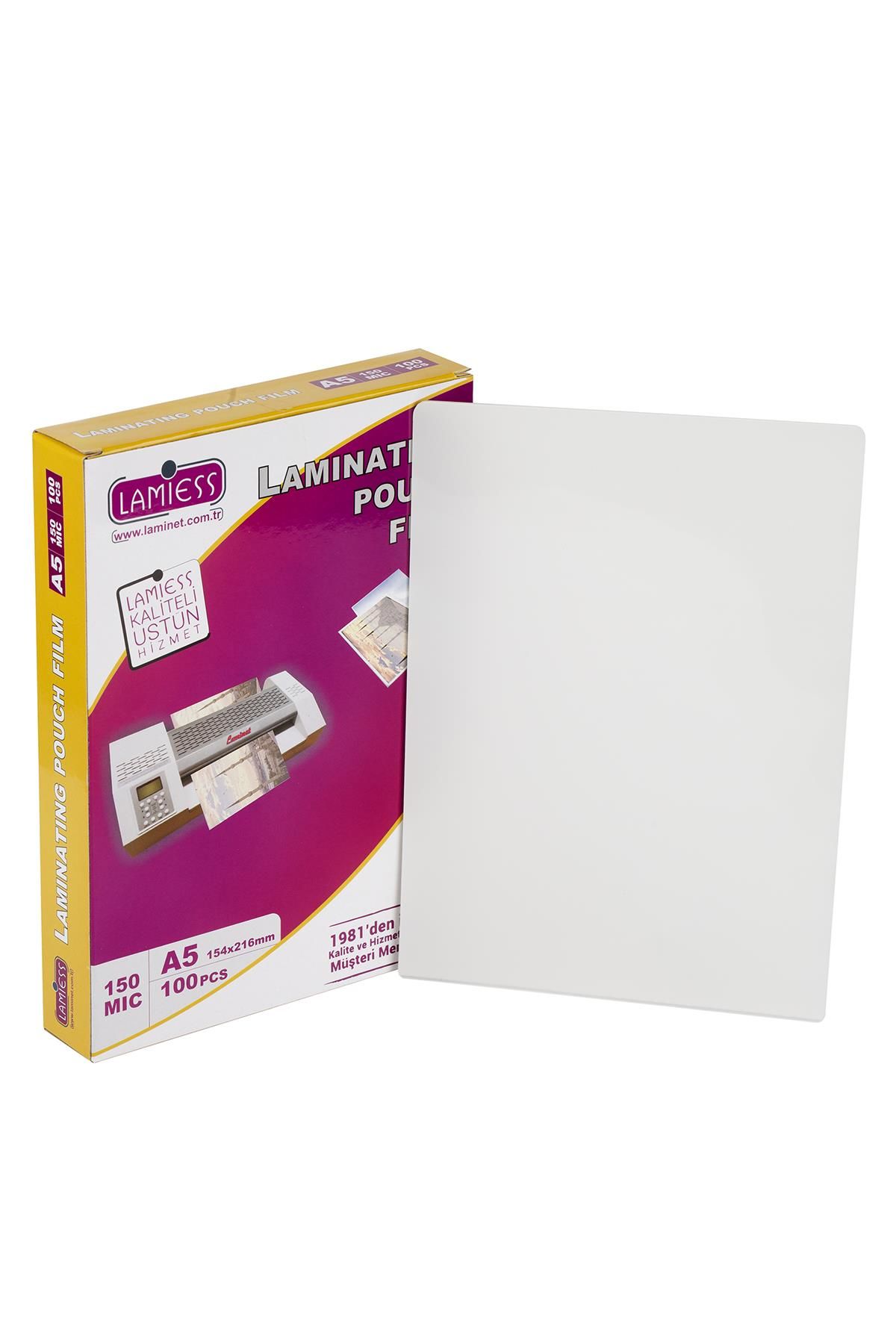 Lamiess A-5 150 Mıc.Polyester Laminasyon Filmi 100'Lü