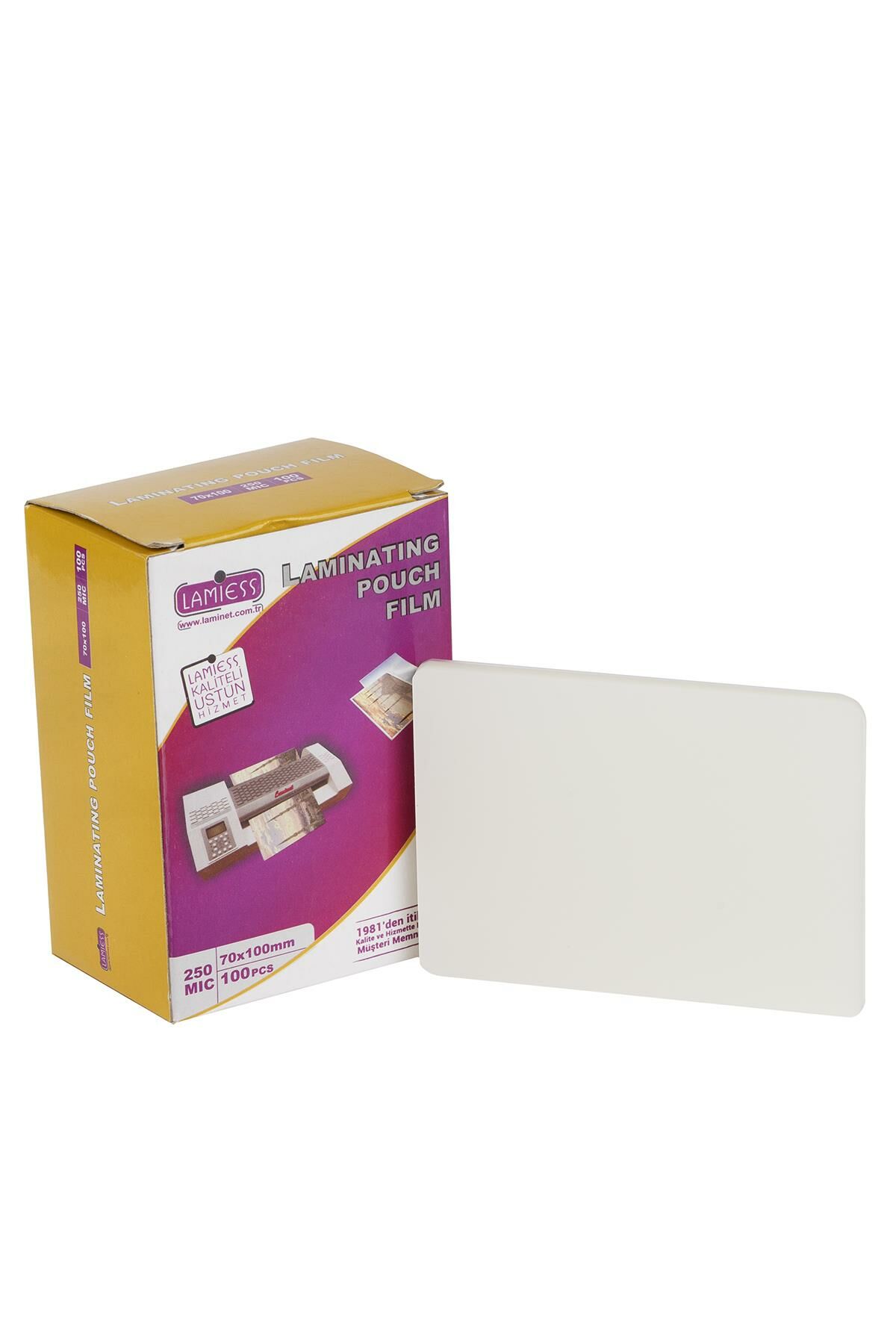 Lamiess 70 X 100 Mm 250 Mıc.Polyester Laminasyon Filmi 200 'Lü