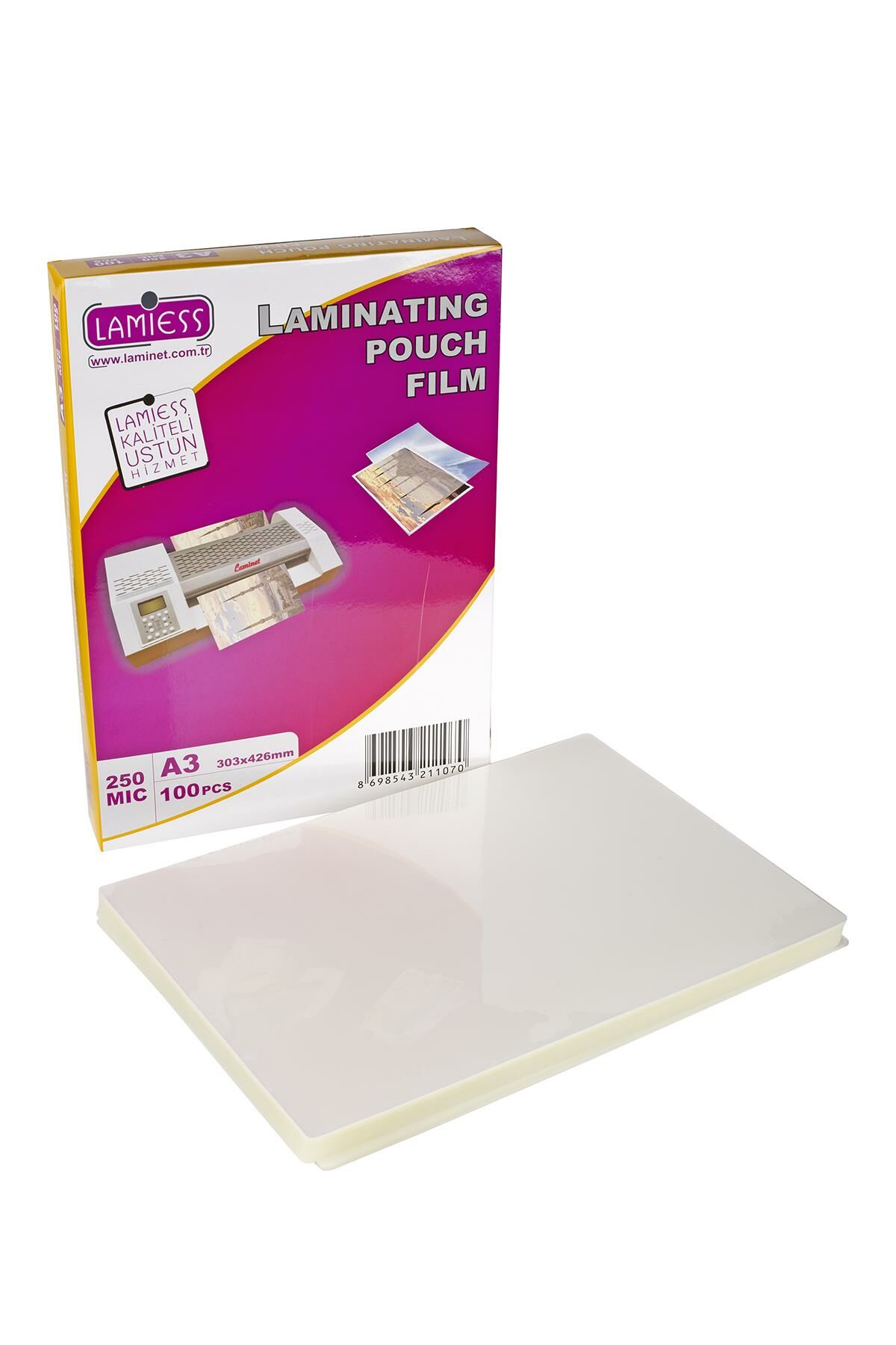 Lamiess A-3 250 Mıc.Mat Polyester Laminasyon Filmi 100'Lü