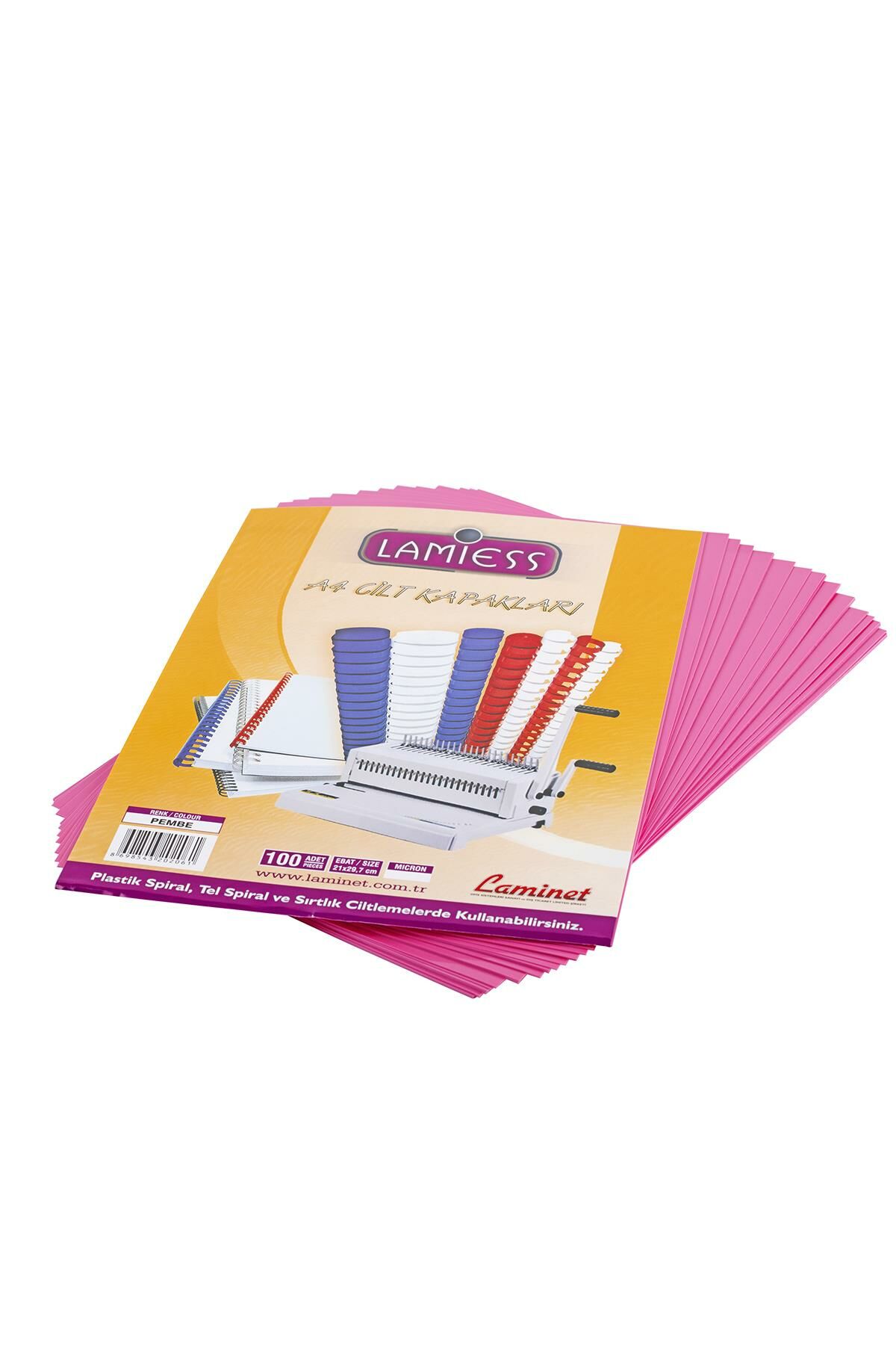 Lamiess A-4 500 Mıc.Pp Cilt Kapağı Pembe 50 'Li