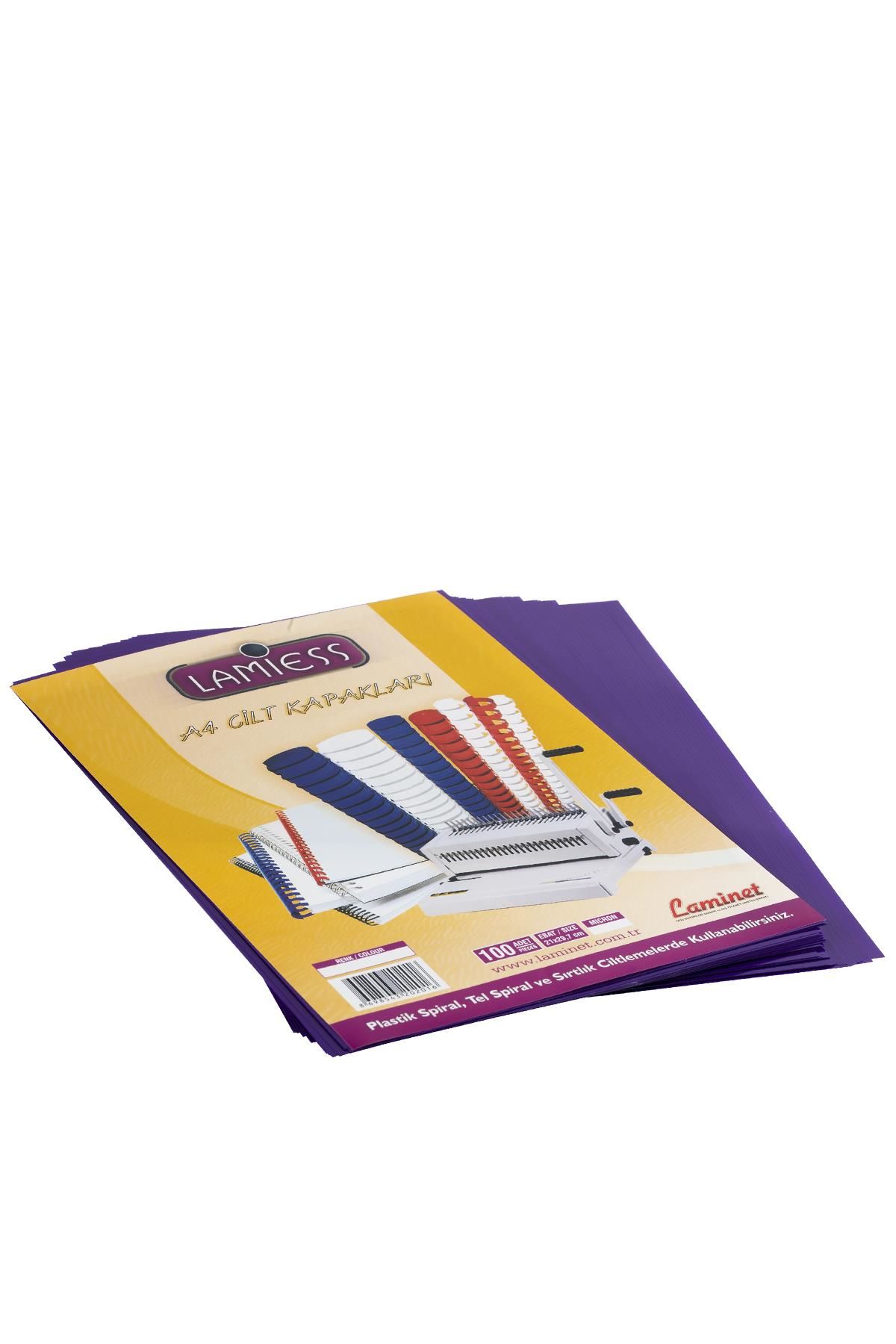 Lamiess A-4 160 Mıc.Opak Cilt Kapağı Mor 100 'Lü