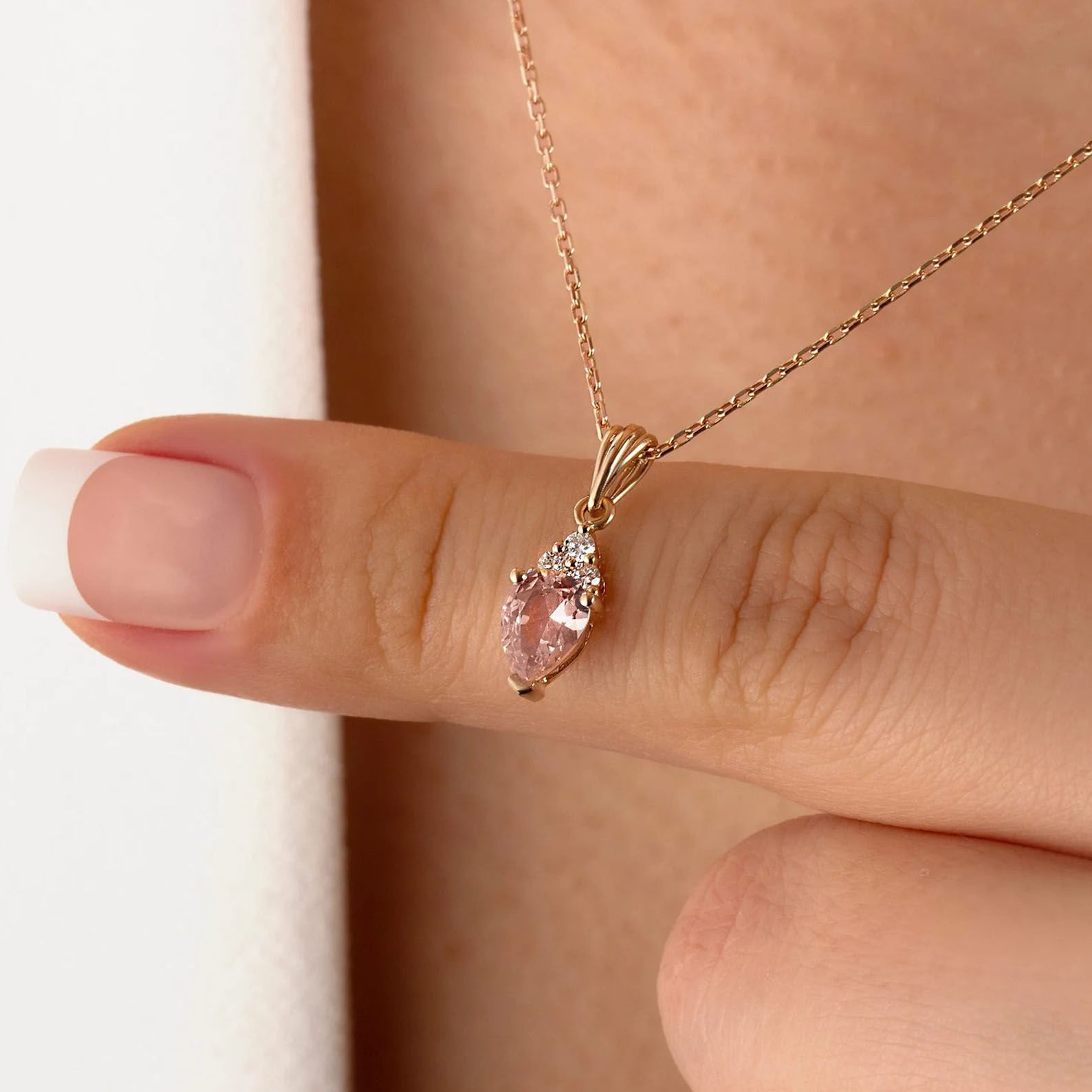 Özel Tasarım Morganite & Pırlanta Kolye
