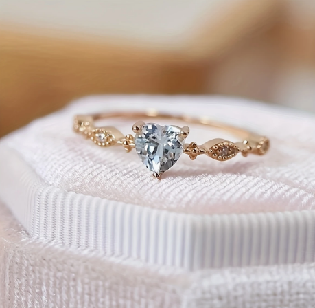 Vintage Aquamarine & Pırlanta Yüzük
