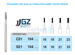 G&Z Piyasemen İçin Tungusten Fissür Frezler 5 li