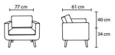 Soft Üçlü Kanepe Metal Ayak