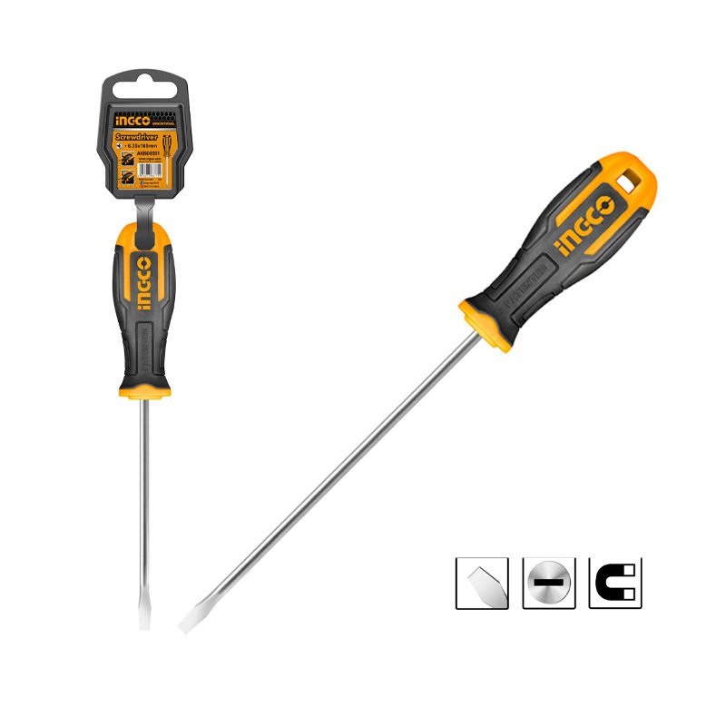 INGCO HS688200 Endüstriyel Mıknatıslı Düz Tornavida 8mm