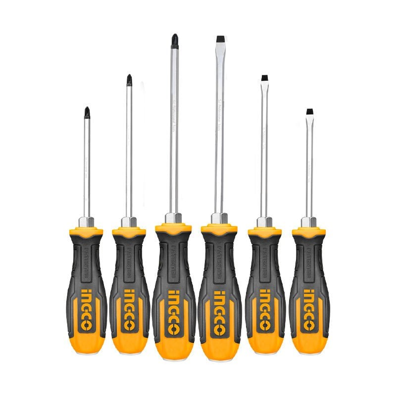 INGCO HSGT680608 Endüstriyel 6'lı Darbeli Tornavida Seti