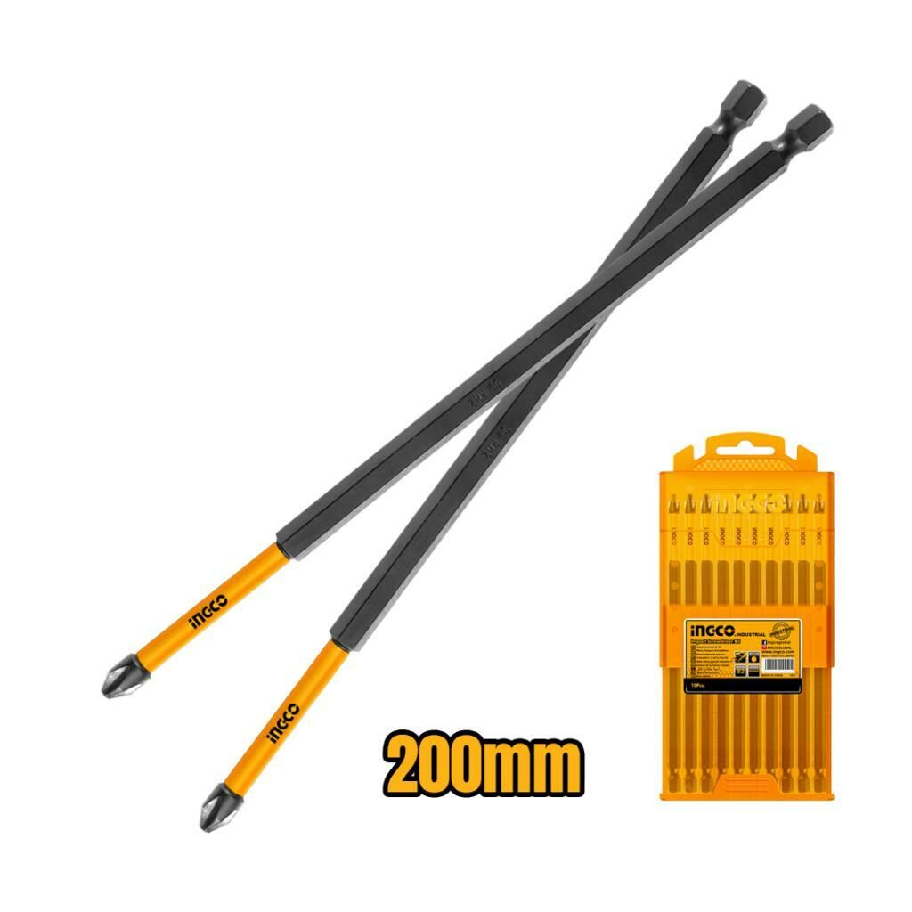INGCO SDBIM11PH285 10'lu Darbeli Uzun Yıldız Tornavida Ucu Seti 200mm