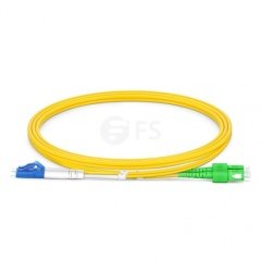 LC UPC to SC APC Duplex OS2 Single Mode PVC (OFNR) 2.0mm Fiber Optik Patch Kablo