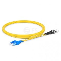 SC UPC to ST UPC Duplex OS2 Single Mode PVC (OFNR) 2.0mm Fiber Optik Patch Kablo