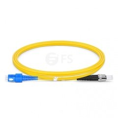 SC UPC to ST UPC Duplex OS2 Single Mode PVC (OFNR) 2.0mm Fiber Optik Patch Kablo