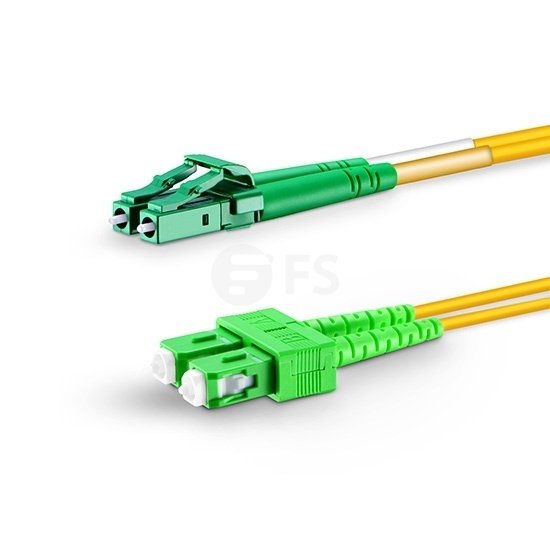 LC APC to SC APC Duplex OS2 Single Mode PVC (OFNR) 2.0mm Fiber Optik Patch Kablo