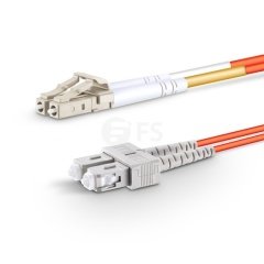 LC UPC to SC UPC Duplex OM1 Multimode PVC (OFNR) 2.0mm Fiber Optik Patch Kablo