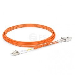 LC UPC to SC UPC Duplex OM2 Multimode PVC (OFNR) 2.0mm Fiber Optik Patch Kablo