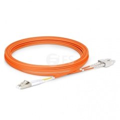 LC UPC to SC UPC Duplex 3.0mm PVC (OFNR) OM2 Multimode Fiber Optik Patch Kablo